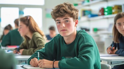 Canvas Print - The teen student studying