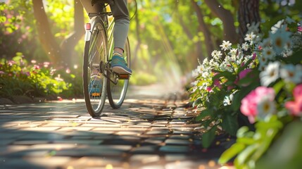 Poster - Bicycle ride through park