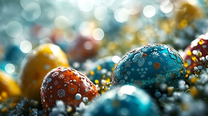 Poster - A high-definition image featuring colorful Easter eggs, perfect for your desktop background.