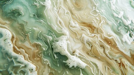 Wall Mural - Green and brown swirls of land and sea