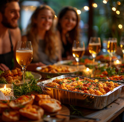 Wall Mural - group of people enjoying a meal