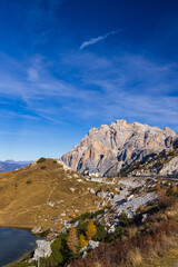 Wall Mural - Landscape near Livinallongo del Col di Lana and Valparola Pass, Dolomites Alps, South Tyrol, Italy