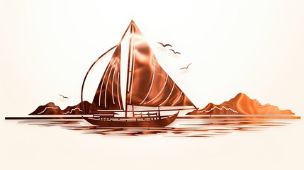 Wall Mural - sailing ship on the sea