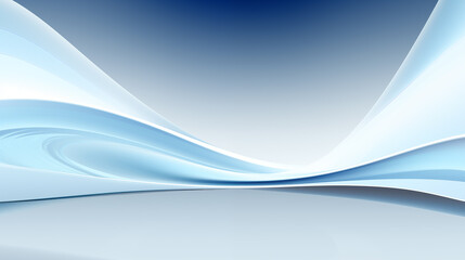 Fototapete - Abstract soft shiny white blue wavy line background graphic design. Elegant white blue modern architecture art. Blurred backdrop effect back