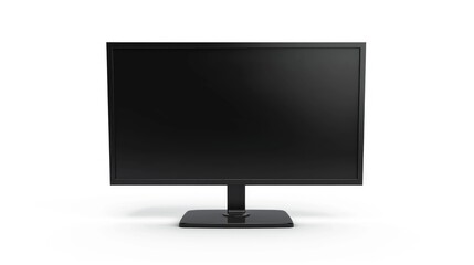 Poster - Black empty flat screen computer display isolated on white background