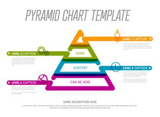 Poster - vector infographic pyramid chart thick line overlay diagram template