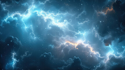 Aufkleber - Abstract Data Nebula. Generative AI.