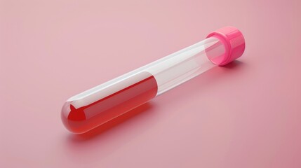Wall Mural - blood test tube with no label blank for text lab setting copy paste option