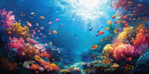 Wall Mural - Vibrant Coral Reef Ecosystem