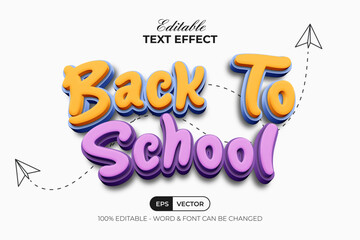 Poster - 3d soft text effect back to school style. editable text effect.