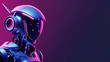 © alexandre - Futuristic robot with artificial Intelligence technology background banner with copy space area for text presenation.