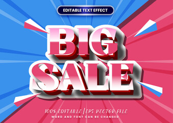 Poster - Promotion text template banner for ads, social media design.. Big sale text style effect editable. 
