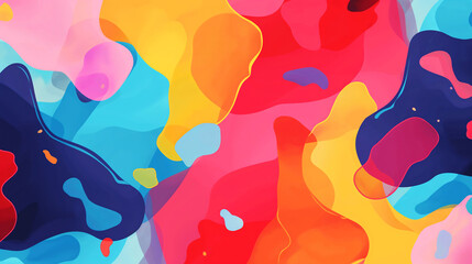 Poster - A colorful abstract painting with a lot of different colors and shapes. The painting has a lot of energy and movement, and it seems to be a representation of the chaos and beauty of life
