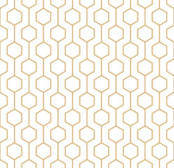 Wall Mural - seamless hexagon pattern with geometric line , modern style background, png with transparent backgro