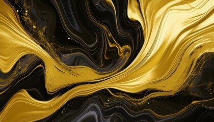 Wall Mural - Gold abstract black marble background art paint pattern ink texture watercolor white fluid wall. Abstract liquid gold design luxury wallpaper nature black brush oil modern paper splash painting water.