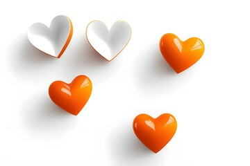 Wall Mural - orange hearts