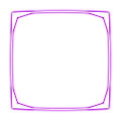 Wall Mural - purple square frame curve and corner light neon