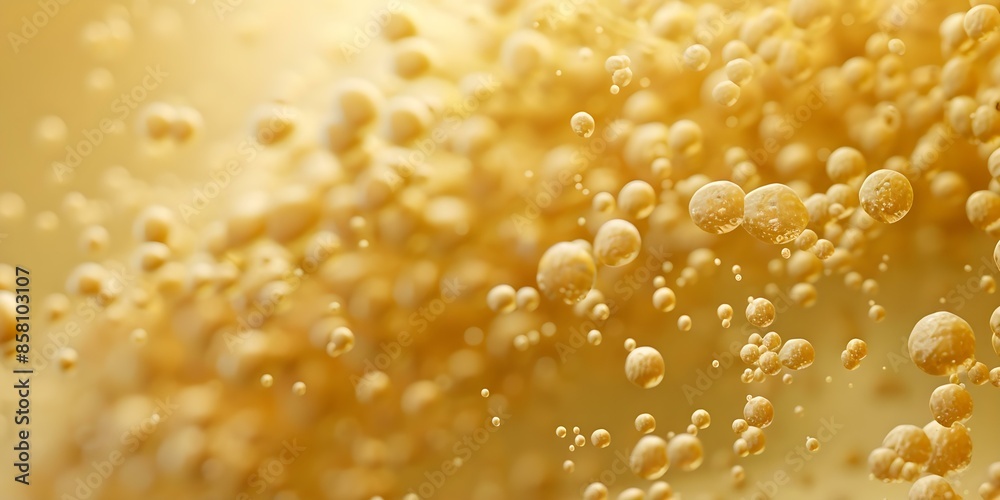 Ilustración de Stock Macroscopic view of yeast cells in fermentation ...
