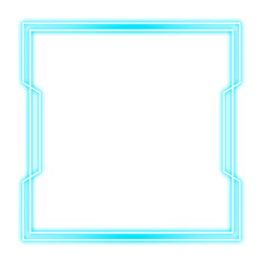 Wall Mural - blue square frame and light neon