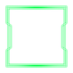 Wall Mural - green square frame and light neon