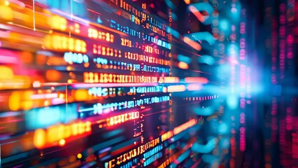 Poster - Abstract background of generic computer code. Data and technology concept animation.