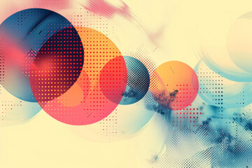 Poster - Pastel-toned minimalist vector design featuring thin geometric patterns,