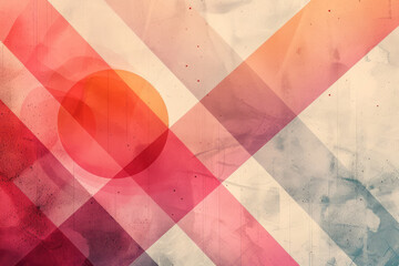Poster - Pastel-toned minimalist vector design featuring thin geometric patterns,