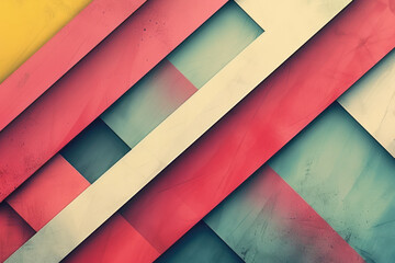 Poster - Thin geometric designs in pastel colors, creating a minimalist vector pattern,
