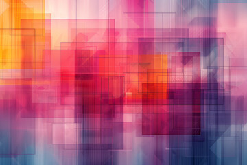 Poster - Pastel-colored geometric pattern with thin lines, minimalist vector style,