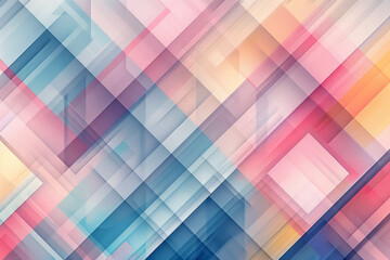 Poster - Pastel-colored geometric pattern with thin lines, minimalist vector style,