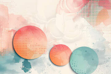 Poster - Thin and subtle geometric patterns in soft pastel hues, minimalist vector style,