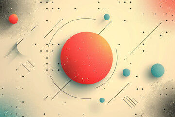 Poster - Minimalist pastel design with thin geometric patterns in vector format,