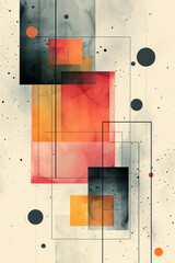 Poster - Thin geometric designs in soft pastel colors, minimalist vector illustration,