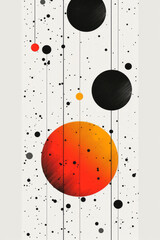 Poster - Thin geometric designs in soft pastel colors, minimalist vector illustration,