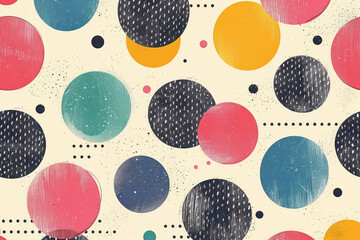 Poster - Minimalist vector pattern with subtle pastel geometric shapes and fine lines,