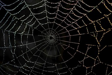 capture the intricate symmetry of a spider's web, each strand a masterpiece of natural architecture 
