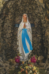 Wall Mural - Our Lady of Lourdes catholic religious statue