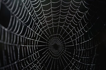 capture the intricate symmetry of a spider's web, each strand a masterpiece of natural architecture 