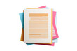 © Rattanathip - Stack of colorful documents on transparent background. highlighting organization and paperwork. Ideal for business, office, and administration themes.