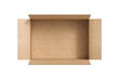 © Rattanathip - Top view of an open empty cardboard box with flaps, suitable for packaging, shipping, or storage purposes. Brown color and simple design.