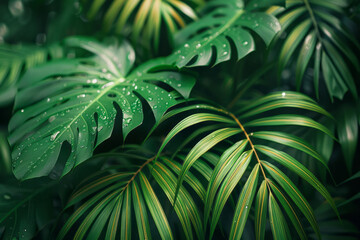 Poster - Aesthetically pleasing banner featuring a green palm, best in the world winner, close-up,
