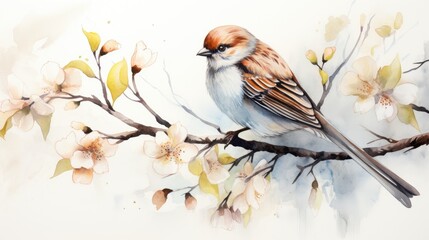 Wall Mural - bird on a branch