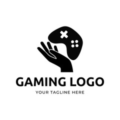 Poster - Game console and video games stick logo design template logo.