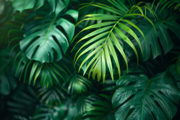 Wall Mural - Aesthetically pleasing banner featuring green palm, best in the world winner, close-up,