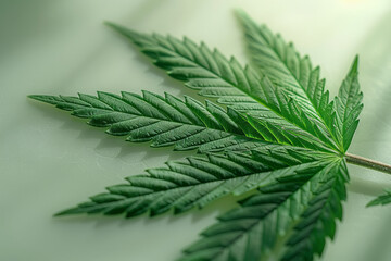 Poster - Marijuana leaf with oil extract in photorealistic style, complex details, vibrant colors,