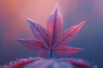 Poster - Marijuana leaf with oil extract, photorealistic and intricate, vibrant hues,
