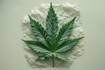 Poster - Highly detailed marijuana leaf with oil extract in photorealistic style, bright colors,