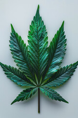 Poster - Intricate photorealistic marijuana leaf with oil extract, vibrant and natural,