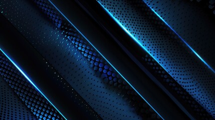Poster - Diagonal background featuring abstract blue and black light pattern with gradient, embodying a clean and modern soft tech aesthetic.