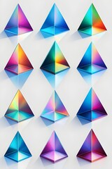 Wall Mural - triangular holographic prisms